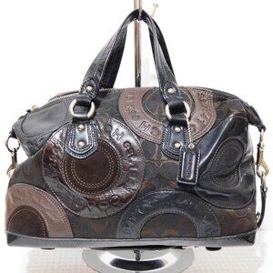 Coach Ashley Patchwork Convertible Handbag Shoulder Satchel  Tote Bag  EUC